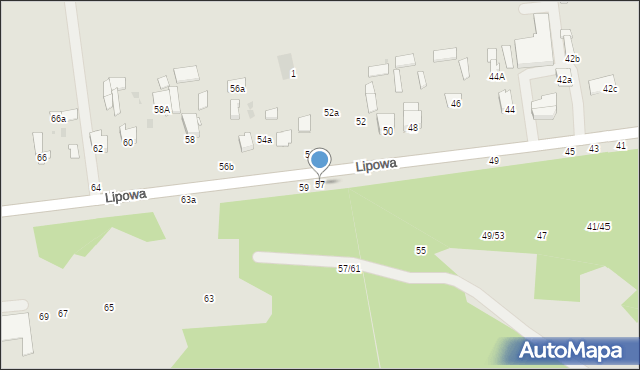 Lubartów, Lipowa, 57, mapa Lubartów