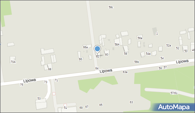 Lubartów, Lipowa, 62, mapa Lubartów