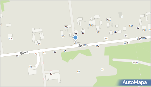 Lubartów, Lipowa, 64, mapa Lubartów