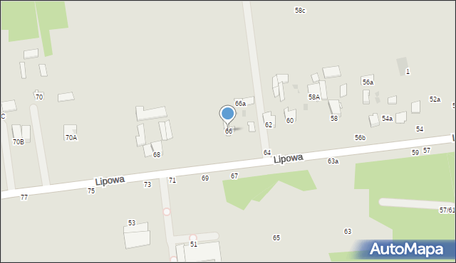 Lubartów, Lipowa, 66, mapa Lubartów
