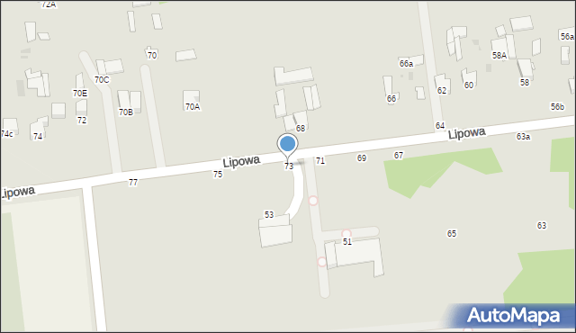 Lubartów, Lipowa, 73, mapa Lubartów