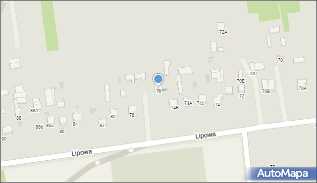 Lubartów, Lipowa, 76, mapa Lubartów