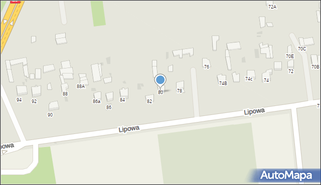 Lubartów, Lipowa, 80, mapa Lubartów