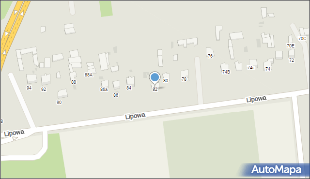 Lubartów, Lipowa, 82, mapa Lubartów