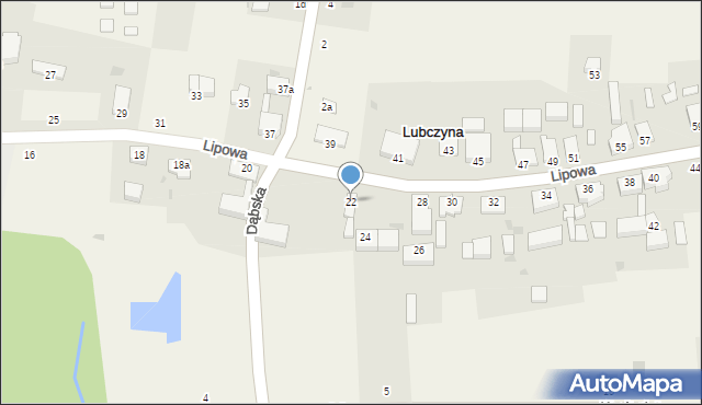 Lubczyna, Lipowa, 22, mapa Lubczyna