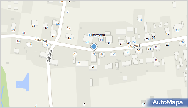 Lubczyna, Lipowa, 28, mapa Lubczyna