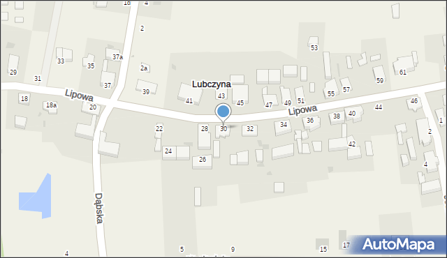 Lubczyna, Lipowa, 30, mapa Lubczyna