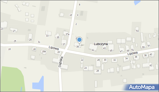 Lubczyna, Lipowa, 39A, mapa Lubczyna