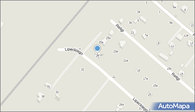 Lublin, Lipeckiego Teodora, 25, mapa Lublina