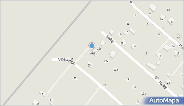 Lublin, Lipeckiego Teodora, 25a, mapa Lublina