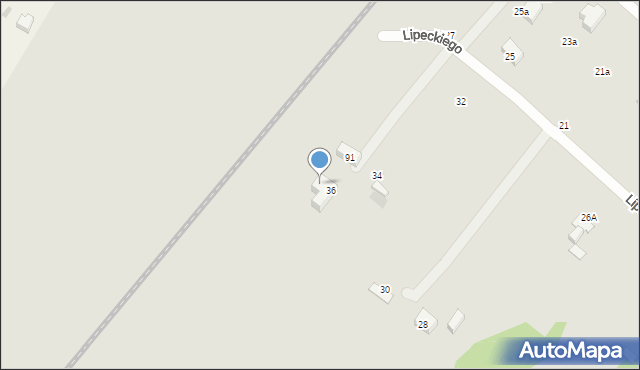 Lublin, Lipeckiego Teodora, 36a, mapa Lublina