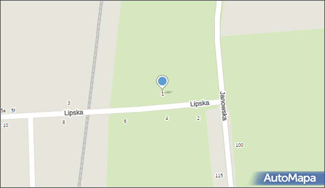 Lublin, Lipska, 1, mapa Lublina