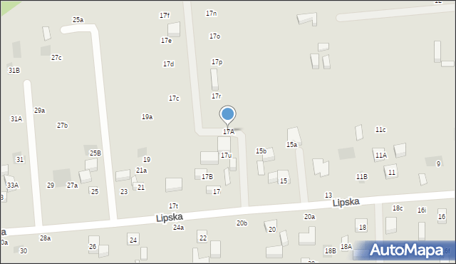 Lublin, Lipska, 17A, mapa Lublina