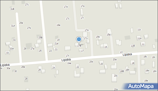 Lublin, Lipska, 17B, mapa Lublina