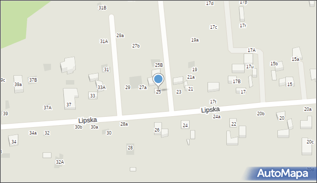 Lublin, Lipska, 25, mapa Lublina