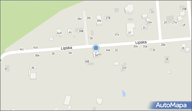 Lublin, Lipska, 34, mapa Lublina