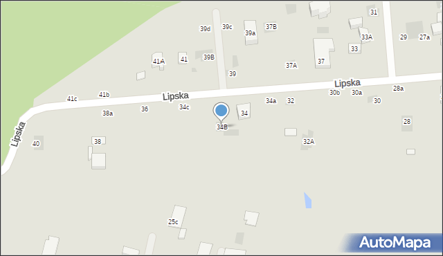 Lublin, Lipska, 34B, mapa Lublina