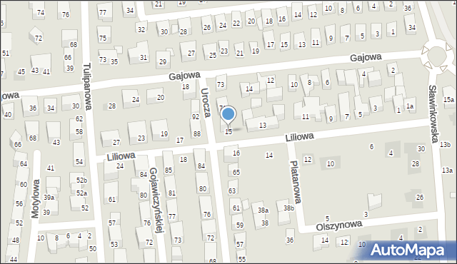 Lublin, Liliowa, 15, mapa Lublina