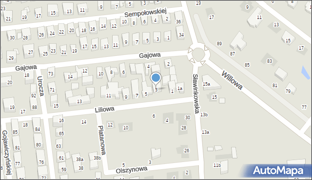 Lublin, Liliowa, 3, mapa Lublina