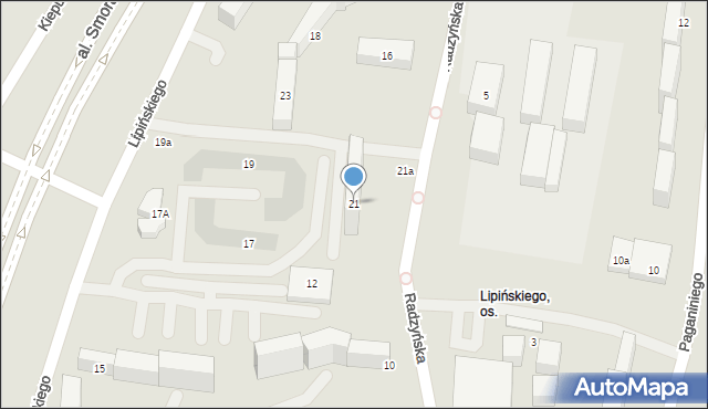 Lublin, Lipińskiego Karola, 21, mapa Lublina