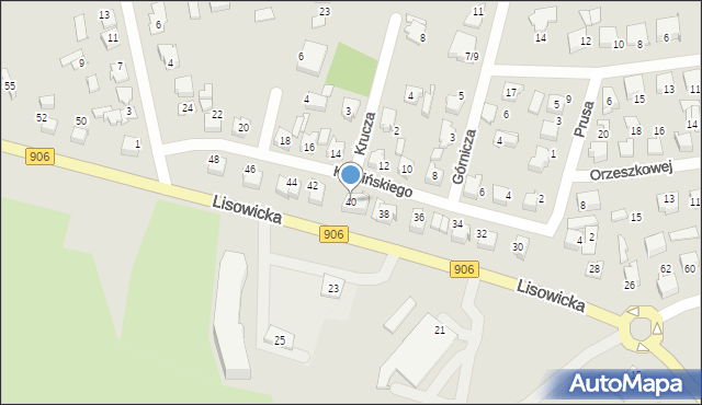 Lubliniec, Lisowicka, 40, mapa Lubliniec
