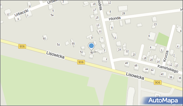Lubliniec, Lisowicka, 50, mapa Lubliniec