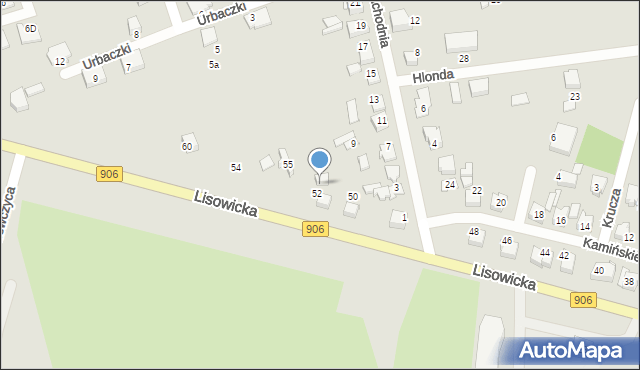 Lubliniec, Lisowicka, 52a, mapa Lubliniec