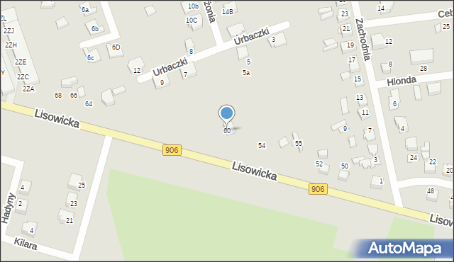 Lubliniec, Lisowicka, 60, mapa Lubliniec