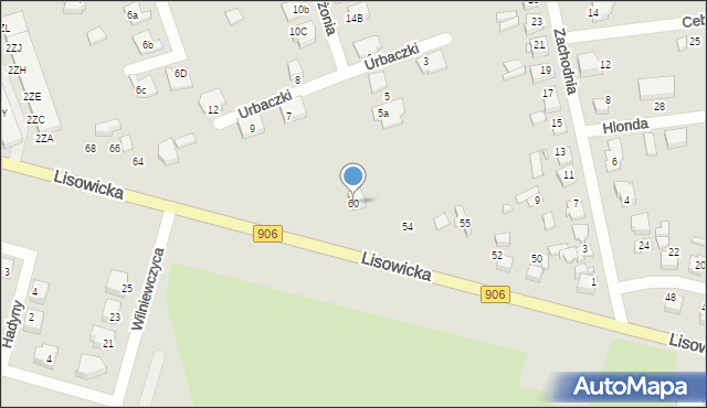 Lubliniec, Lisowicka, 60, mapa Lubliniec