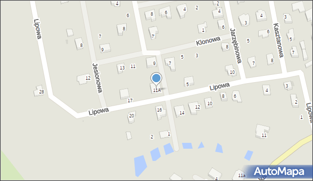 Lubniewice, Lipowa, 11A, mapa Lubniewice