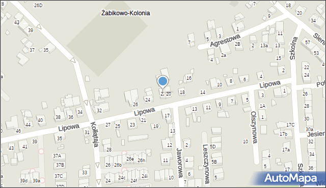 Luboń, Lipowa, 22, mapa Luboń