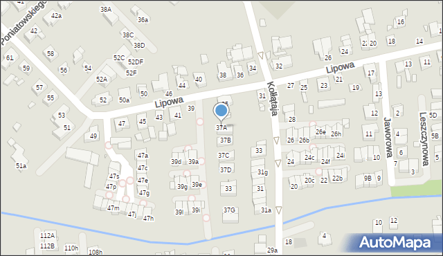 Luboń, Lipowa, 37A, mapa Luboń