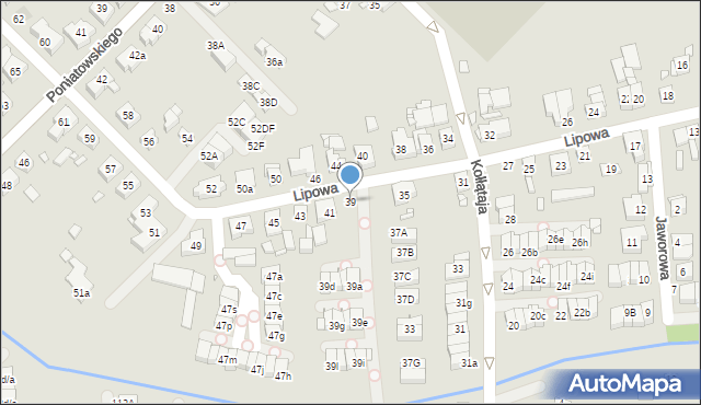 Luboń, Lipowa, 39, mapa Luboń