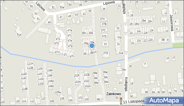 Luboń, Lipowa, 39i, mapa Luboń