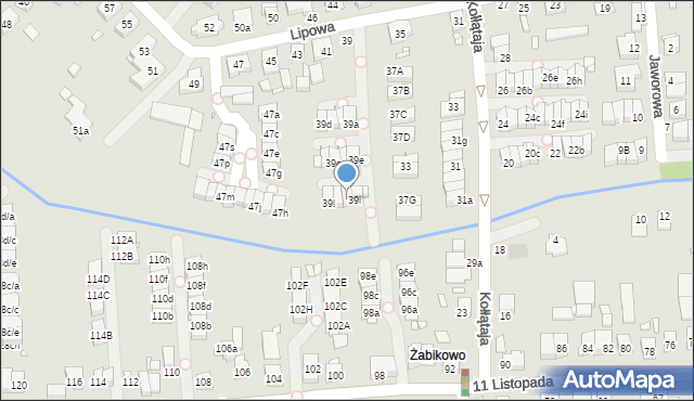 Luboń, Lipowa, 39j, mapa Luboń