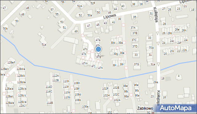 Luboń, Lipowa, 47g, mapa Luboń