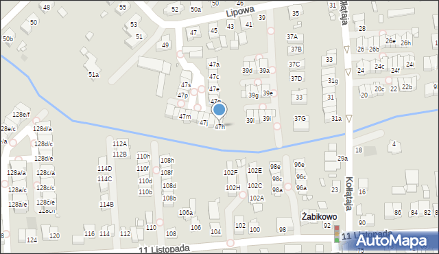 Luboń, Lipowa, 47h, mapa Luboń