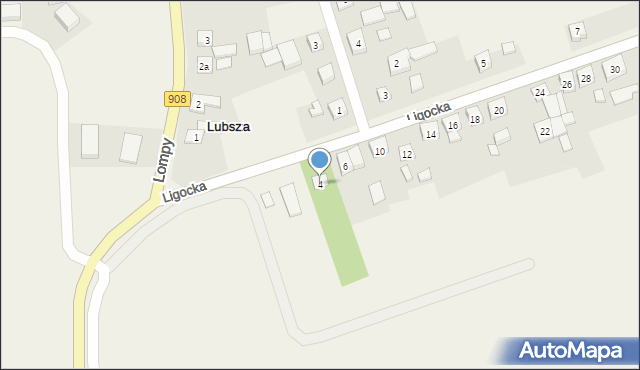 Lubsza, Ligocka, 4, mapa Lubsza