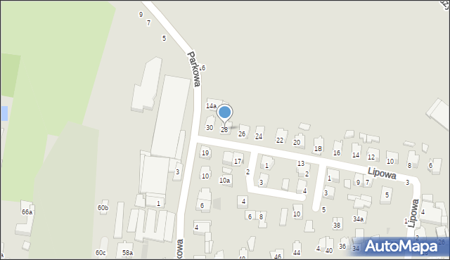 Łuków, Lipowa, 28, mapa Łuków