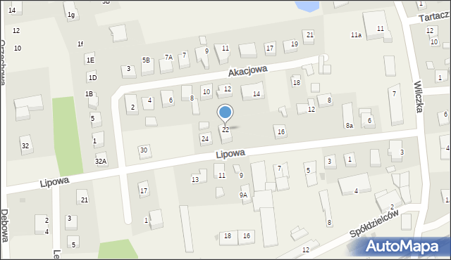 Luzino, Lipowa, 22, mapa Luzino