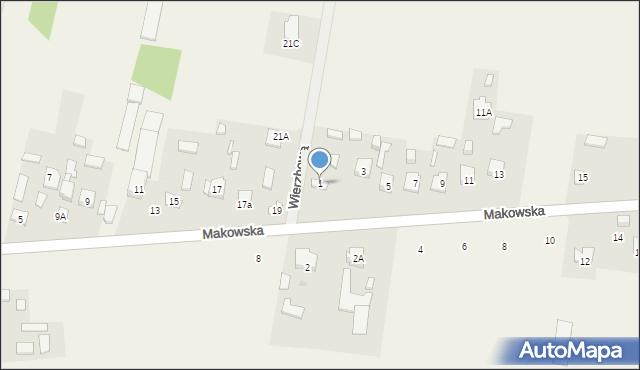 Maków, Lipowa, 1, mapa Maków