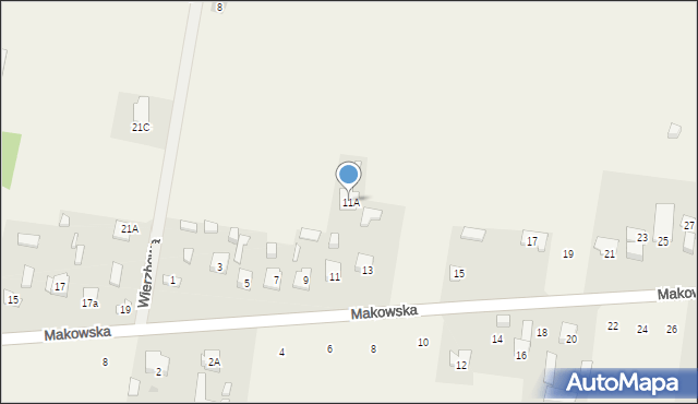 Maków, Lipowa, 11A, mapa Maków