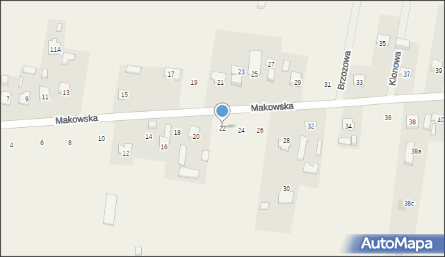 Maków, Lipowa, 22, mapa Maków