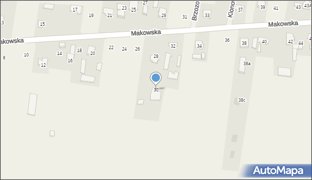 Maków, Lipowa, 30, mapa Maków