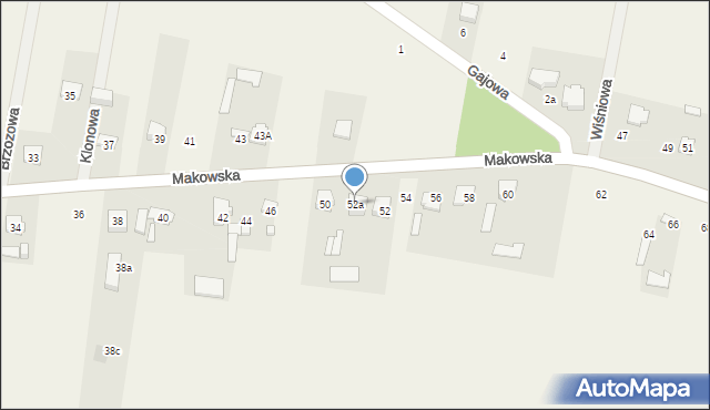 Maków, Lipowa, 52a, mapa Maków