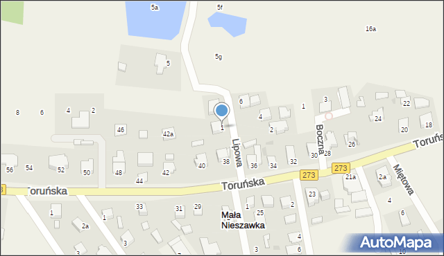 Mała Nieszawka, Lipowa, 1, mapa Mała Nieszawka