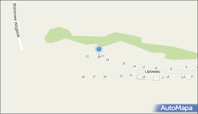 Michałowice, Lipowiec, 20, mapa Michałowice