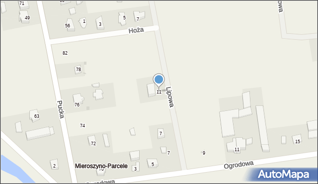 Mieroszyno, Lipowa, 11, mapa Mieroszyno