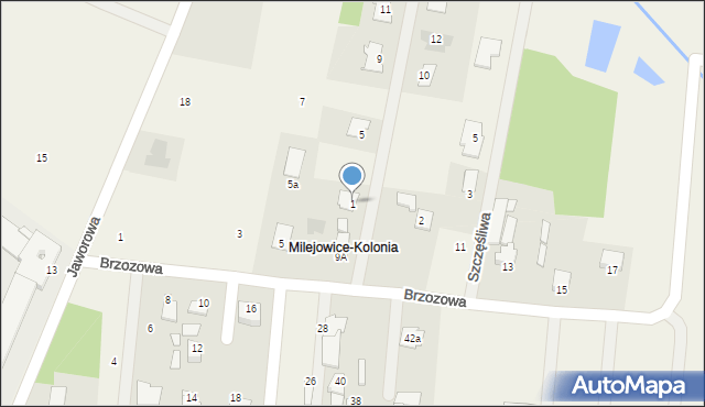 Milejowice, Lipowa, 1, mapa Milejowice