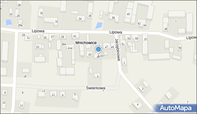 Mnichowice, Lipowa, 45, mapa Mnichowice